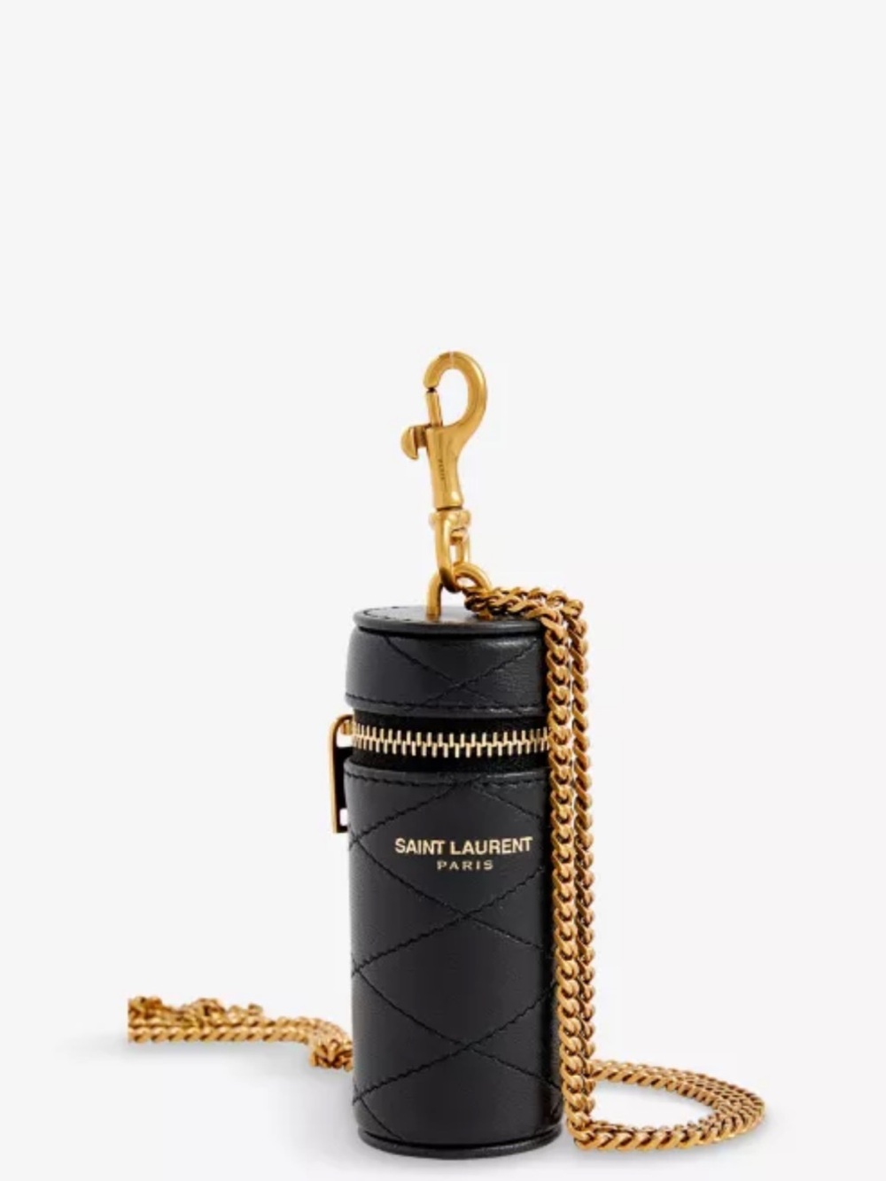 Saint Laurent Black Quilted Key/lipstick Holder